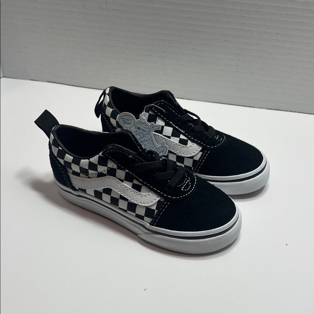 Vans Asher Classic Black and White Checkered Shoes.